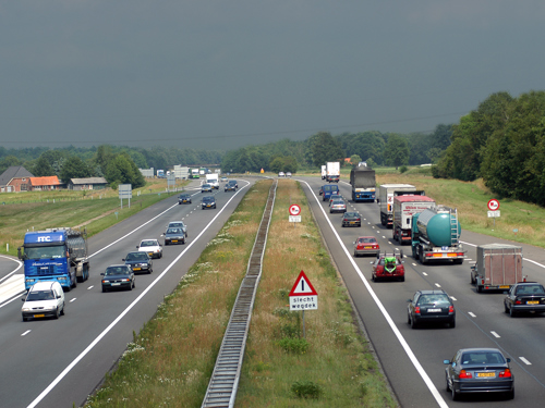 Drukke snelweg